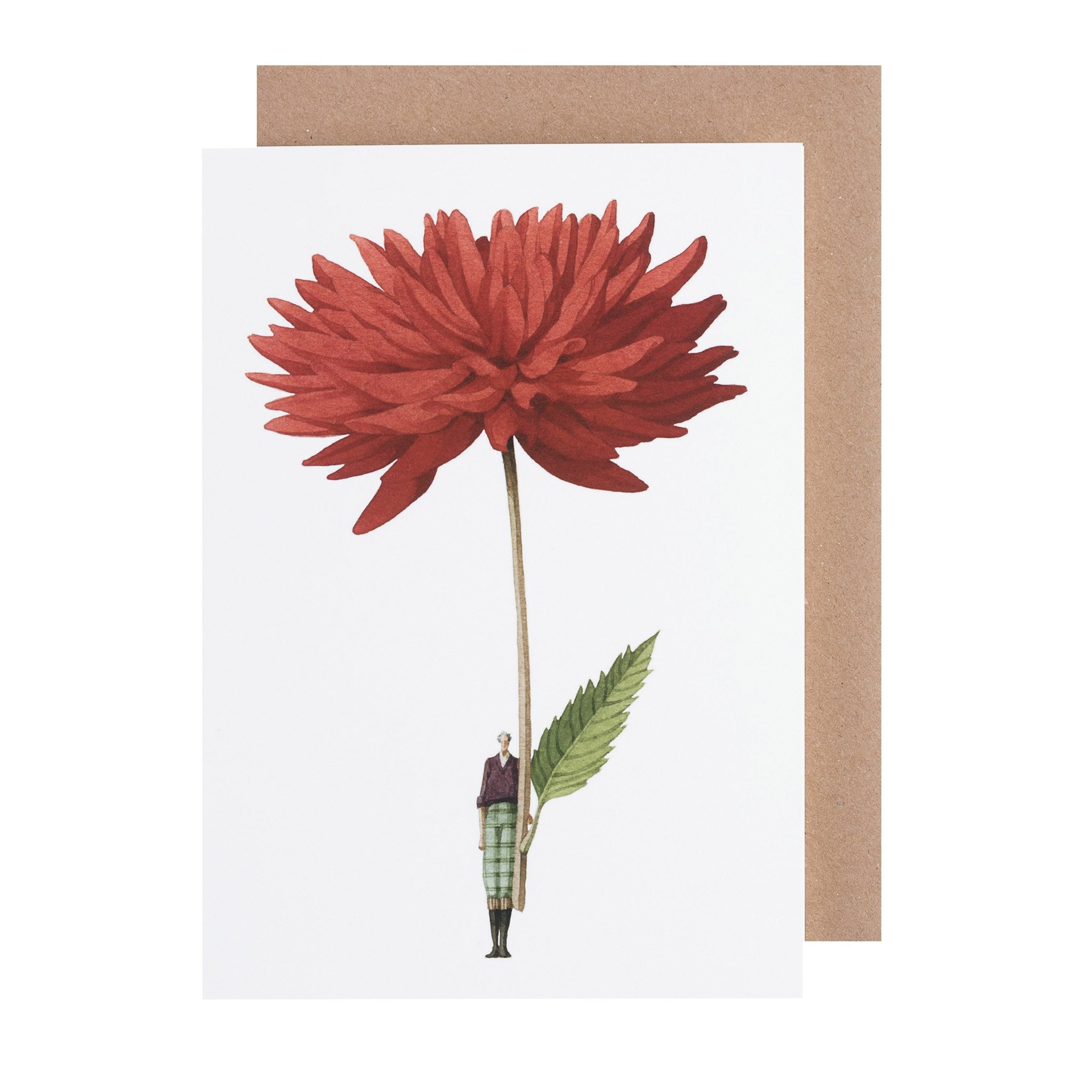 Elegant Dahlia Floral Greeting Card - Perfect for Birthdays, Anniversaries & Thank You Notes - Handmade Paper Card with Vibrant Flower Design