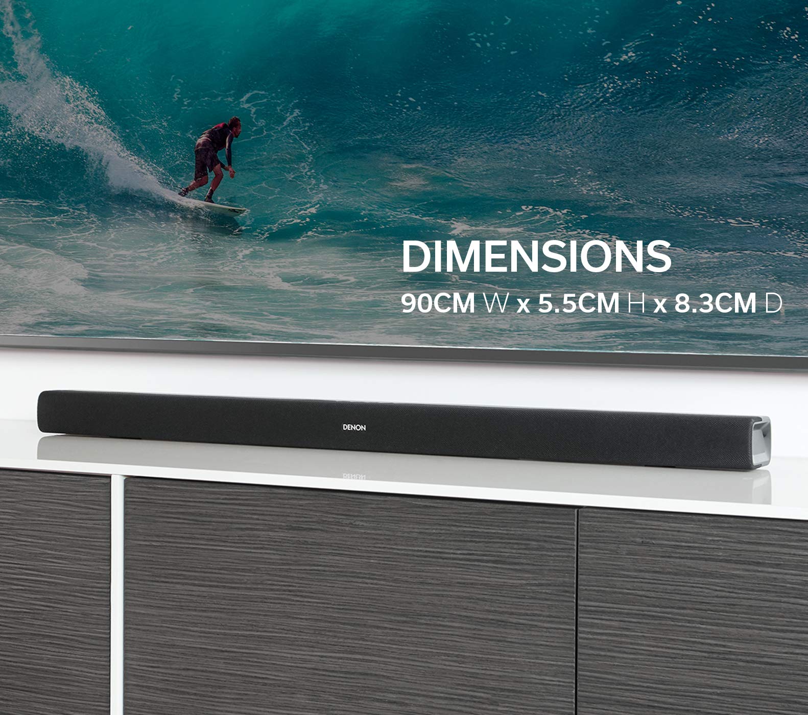 Denon DHT-S316 Premium Soundbar with Wireless Subwoofer - Bluetooth, Dolby Digital & DTS Decoding, HDMI ARC, Dialogue Enhancer - Wall Mountable Home Theater System for TV, Movies & Music Streaming (Black) - Perfect for Living Room Entertainment & Gaming Setup