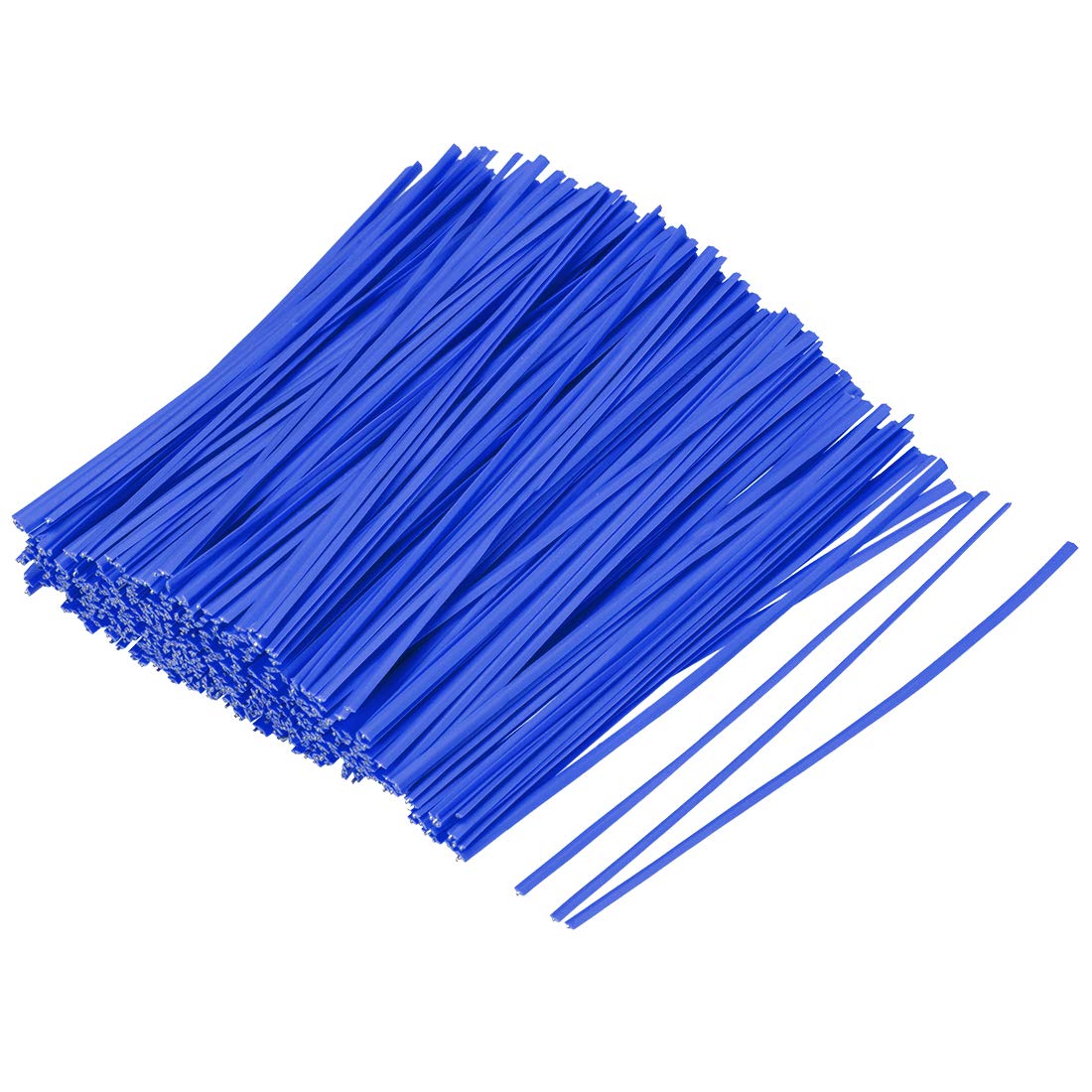 uxcell 100mm x 2mm Metallic Twist Ties - 500pcs Blue Plastic Cable Cord Ties for Organizing Wires, DIY Crafts & Home Office Use