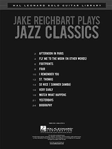 Jake Reichbart Plays Jazz Classics - Hal Leonard Solo Guitar Library (Book & DVD) | Learn Jazz Guitar Techniques, Perfect for Guitarists & Music Lovers