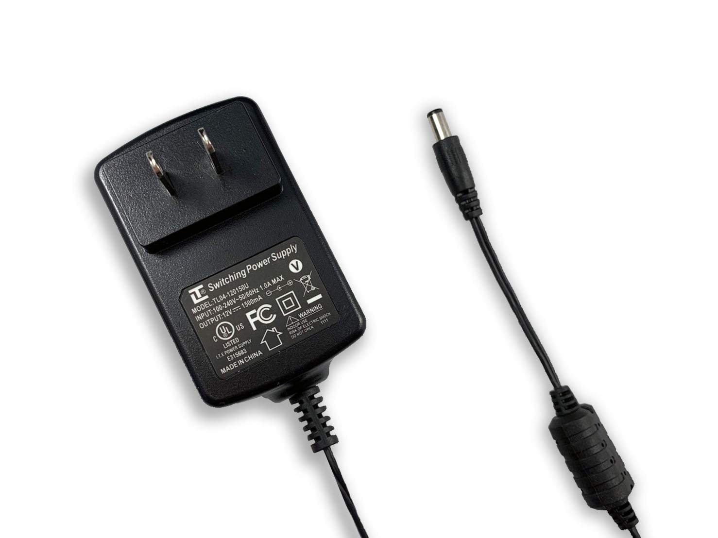 12V 1.5A 18W UL Listed Power Adapter - Universal DC Power Supply for LED Strip Lights, Security Cameras, Routers, Printers | Home & Office Use | Wall Charger for Christmas Decorations & Electronic Devices