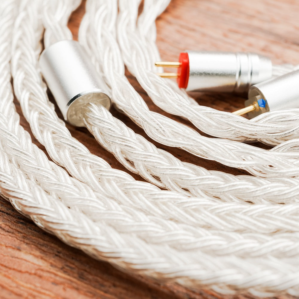 Yinyoo 16 Core Silver Plated Upgrade Cable for IEMs - 2.5mm/3.5mm/4.4mm Balanced & Unbalanced - Compatible with MMCX/2PIN/QDC Connectors - Perfect for Audiophiles, Musicians & Studio Monitoring