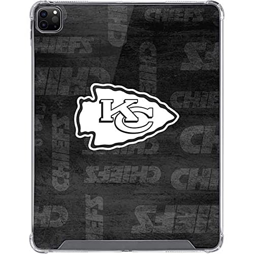 Officially Licensed NFL Kansas City Chiefs Black & White Design Clear Protective Case for iPad Pro 12.9 Inch (2021) - Slim Fit, Scratch Resistant Cover for Work, School & Travel