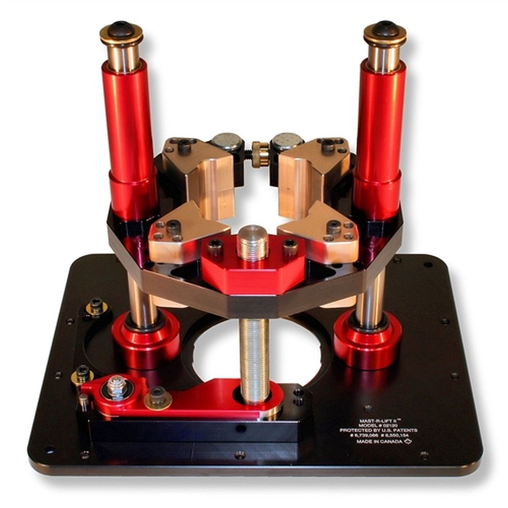 JessEm 02120 Mast-R-Lift II Router Lift with Top Plate & 10-Piece Insert Ring Kit - Premium Router Lift System for Woodworking & DIY Projects - Perfect for Router Tables, CNC Machines & Cabinet Making