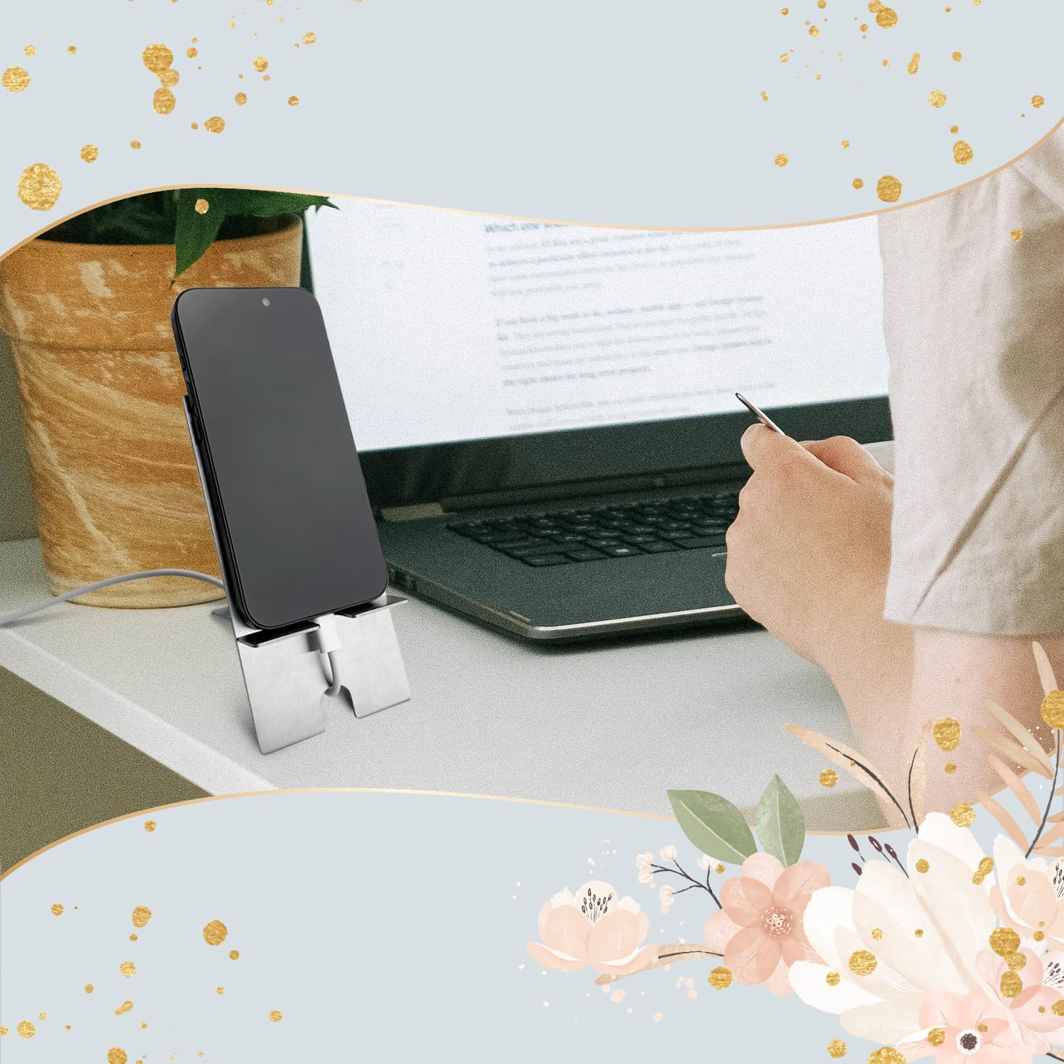 Funny Cell Phone Stand Holder - Humorous Office & Home Desk Accessory, Unique Gift for Women, Men, Coworkers & Boss - Perfect for Work, Video Calls & Hands-Free Viewing (GPP25)