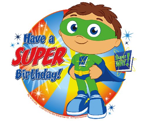 Super Why Cupcake Toppers - 24pcs Cartoon Character Cake Decorations for Birthday Parties, Baby Showers & Kids Events - Edible Icing Toppers for Baking & Dessert Decorating