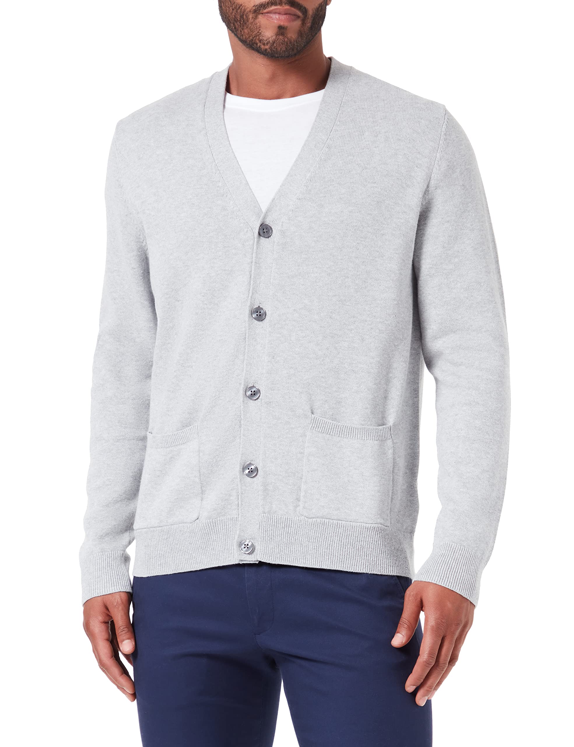 Amazon Essentials Men's Cotton Cardigan Sweater - Soft Casual Knit Pullover for Fall & Winter - Perfect for Office, Lounge & Outdoor Activities