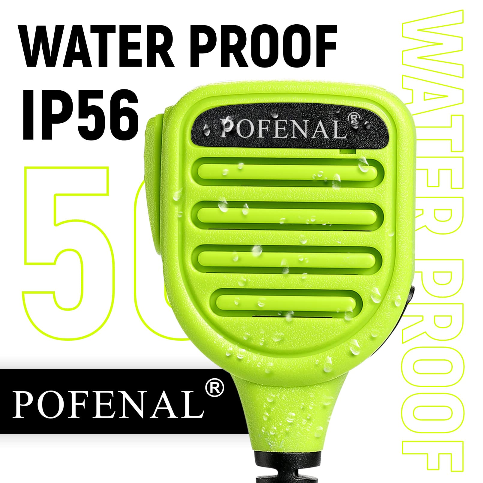 Waterproof Motorola XPR3500e/XPR3300e Speaker Mic - Noise Canceling Shoulder Microphone with 3.5mm Jack | DMR Two Way Radio Accessories (Green) | Perfect for Construction, Security & Outdoor Communication