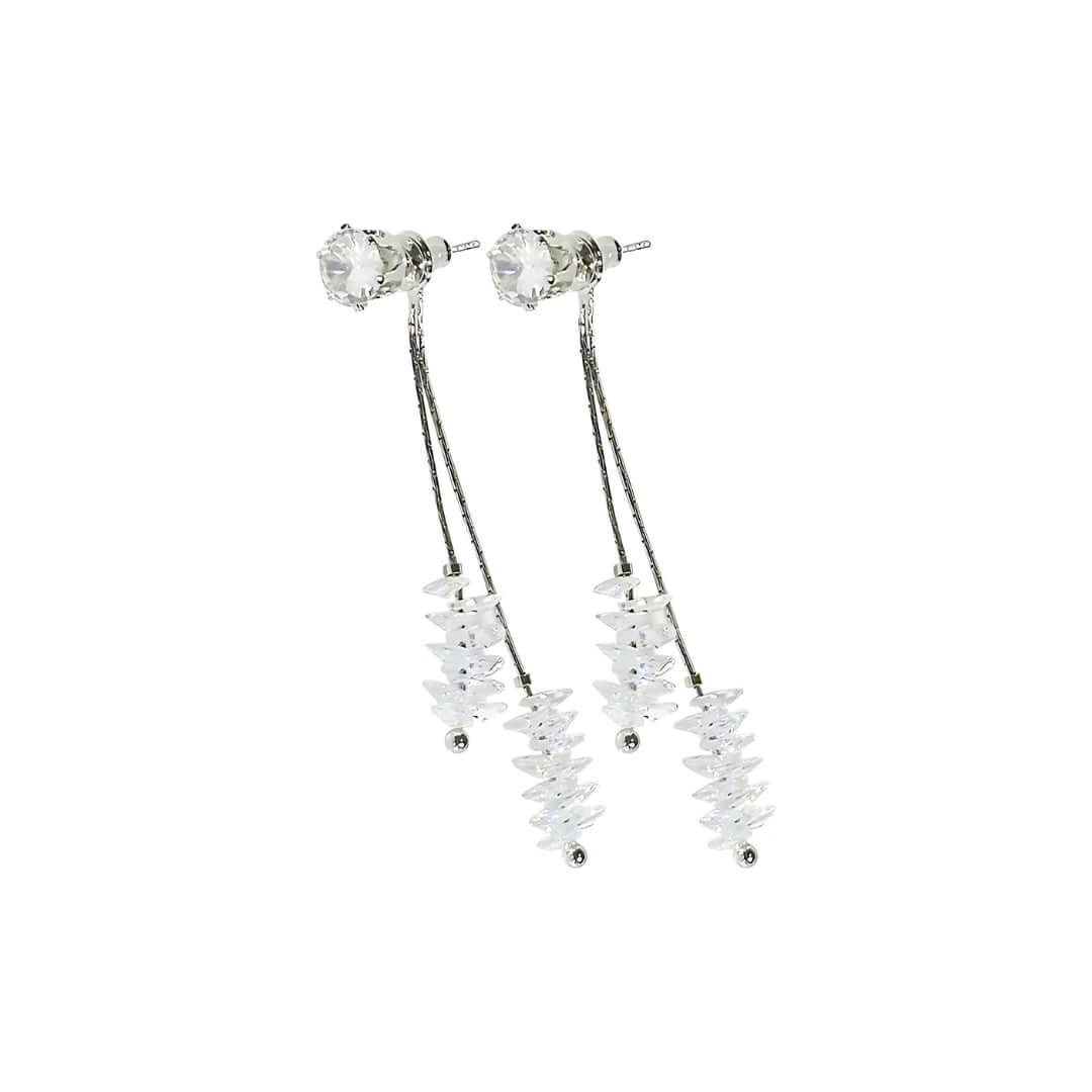 Elegant Clear Quartz Dangle Chandelier Earrings for Women | A2748 | Perfect for Weddings, Parties & Special Occasions