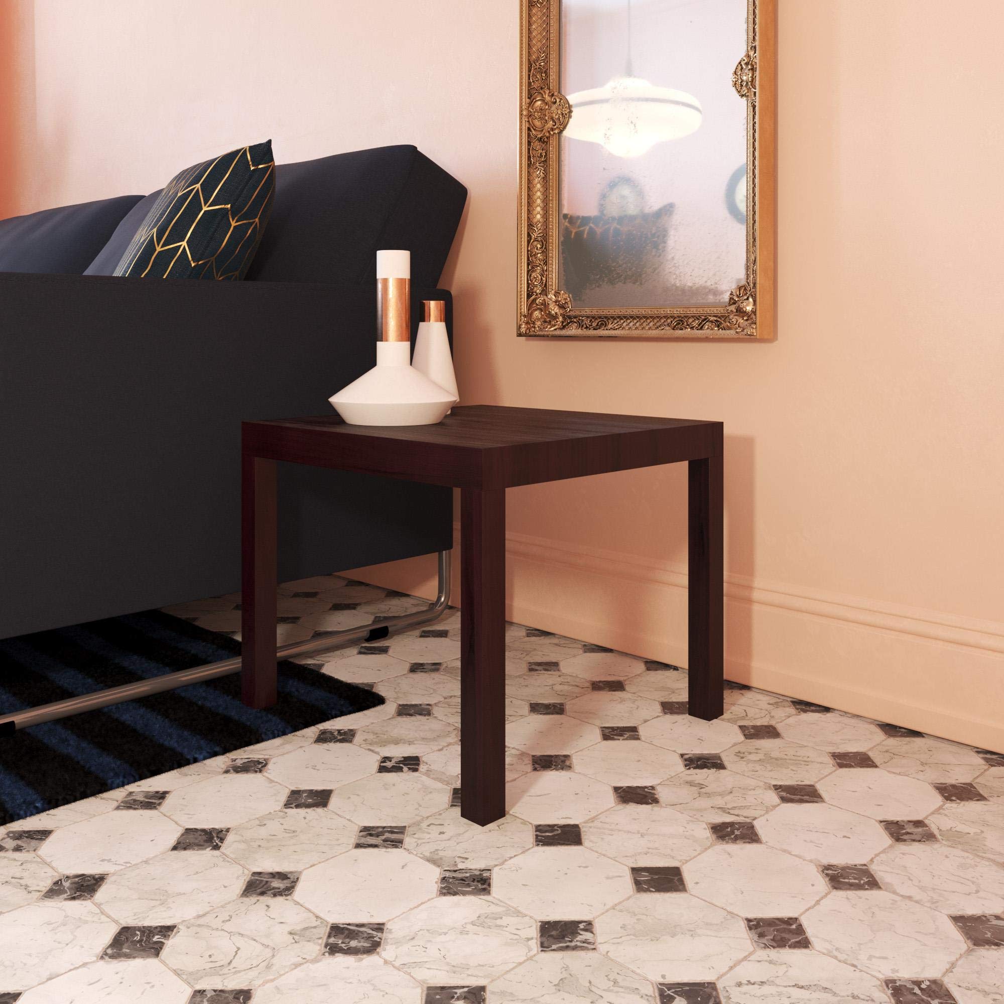 Ameriwood Home Parsons Coffee Table and End Table Set in Espresso Finish - Modern Living Room Furniture for Small Spaces, Home Decor & Entertainment Areas