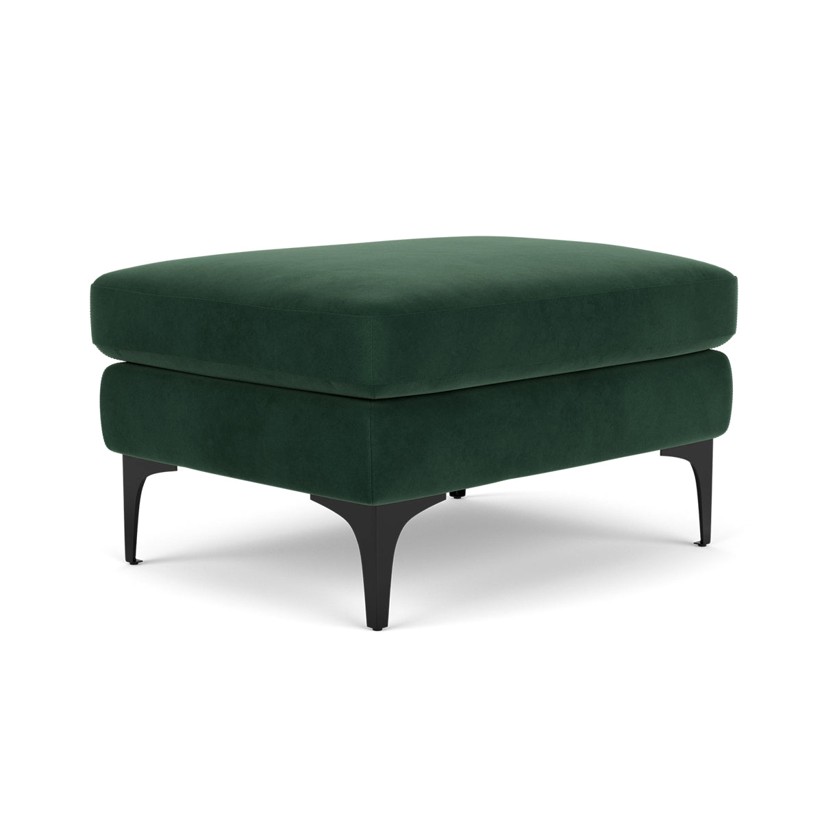 Luxury Velvet Ottoman Stool - Soft Tufted Storage Bench for Living Room, Bedroom & Entryway - Modern Home Decor & Extra Seating