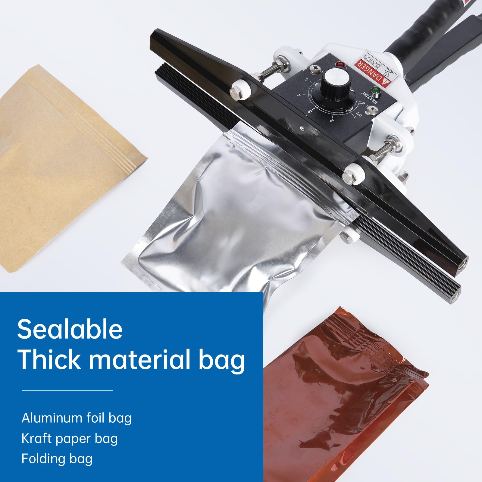 Portable Hand Held Heat Sealer Machine - R-PACK FKR-400, 16 Inch Heat Sealing Tool for Foil Bags, Kraft Bags & Mylar Bags | Food Storage, Coffee Packaging & Vacuum Sealing | Commercial & Home Use