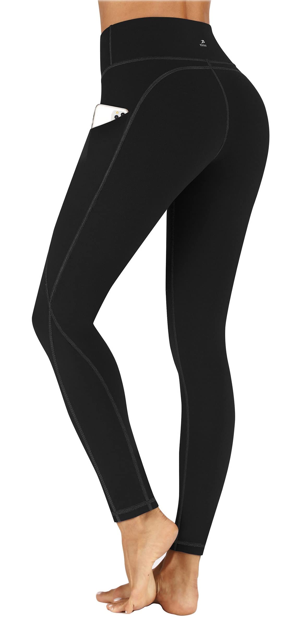 TOREEL Women's High Waisted Yoga Pants with Pockets - Tummy Control Workout Leggings for Running, Gym & Lounge Wear