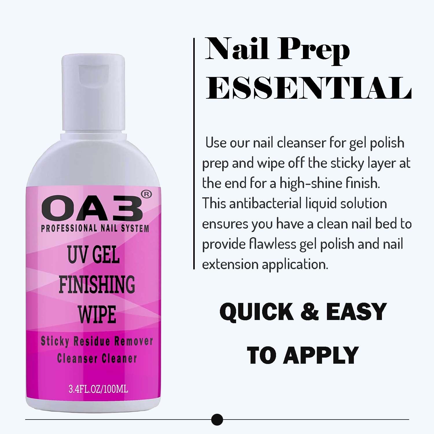 UV Gel Nail Finisher & Cleaner - 100ml Sticky Residue Remover Solution for Professional Manicures | Perfect for Salon & Home Nail Care