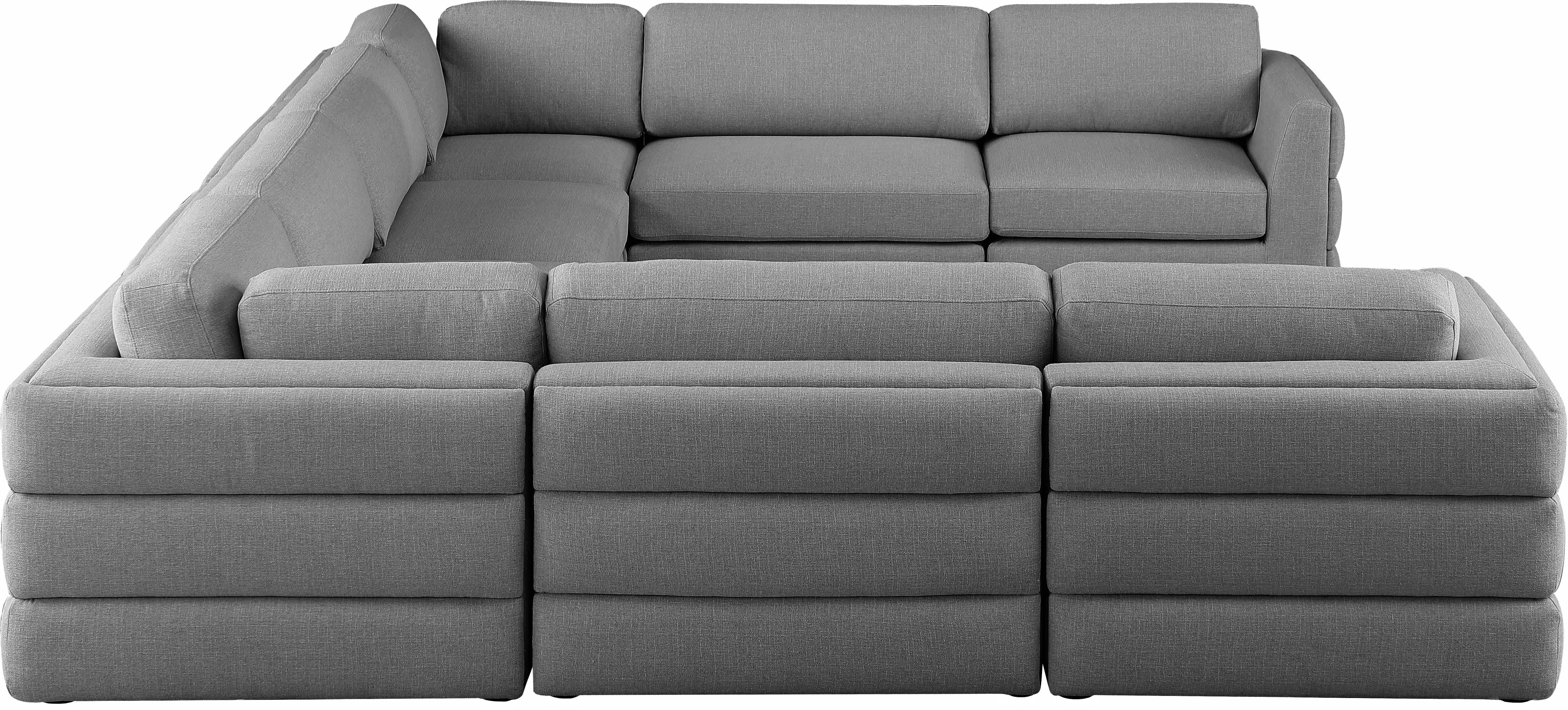 Beckham Durable Linen Textured Fabric Modular Sectional Sofa - Modern Living Room Furniture for Small Spaces & Apartments
