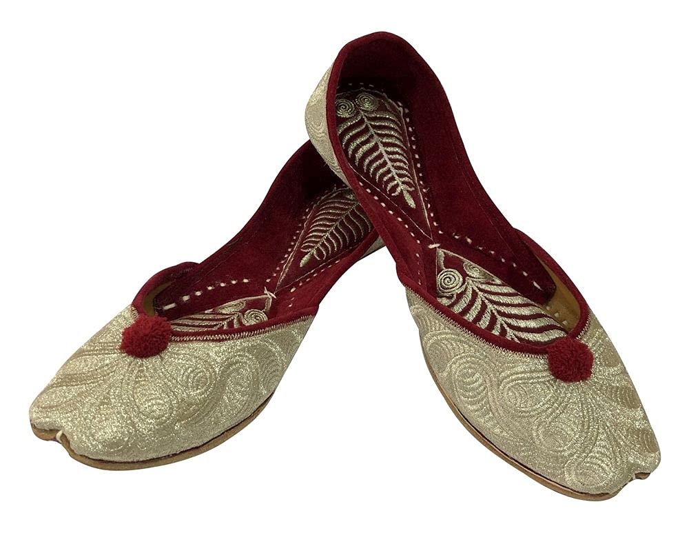 Handmade Indian Beaded Jutti Flats for Women | Traditional Ethnic Bohemian Sandals | Perfect for Festivals, Weddings & Cultural Events
