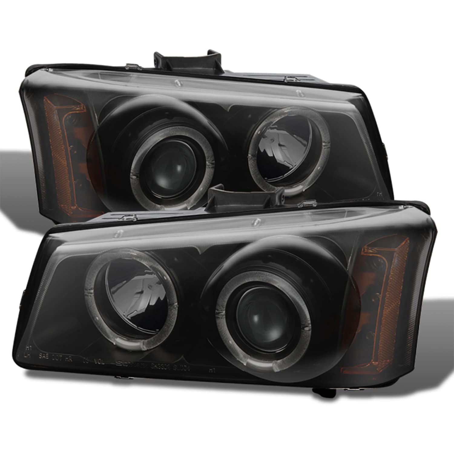 AKKON LED Headlight Housing Combo for 2003-2006 Chevy Silverado - Black Smoke Halo Projector Headlights, Bumper Lamps & Tail Lights | Complete Lighting Upgrade for Night Driving & Off-Road Adventures