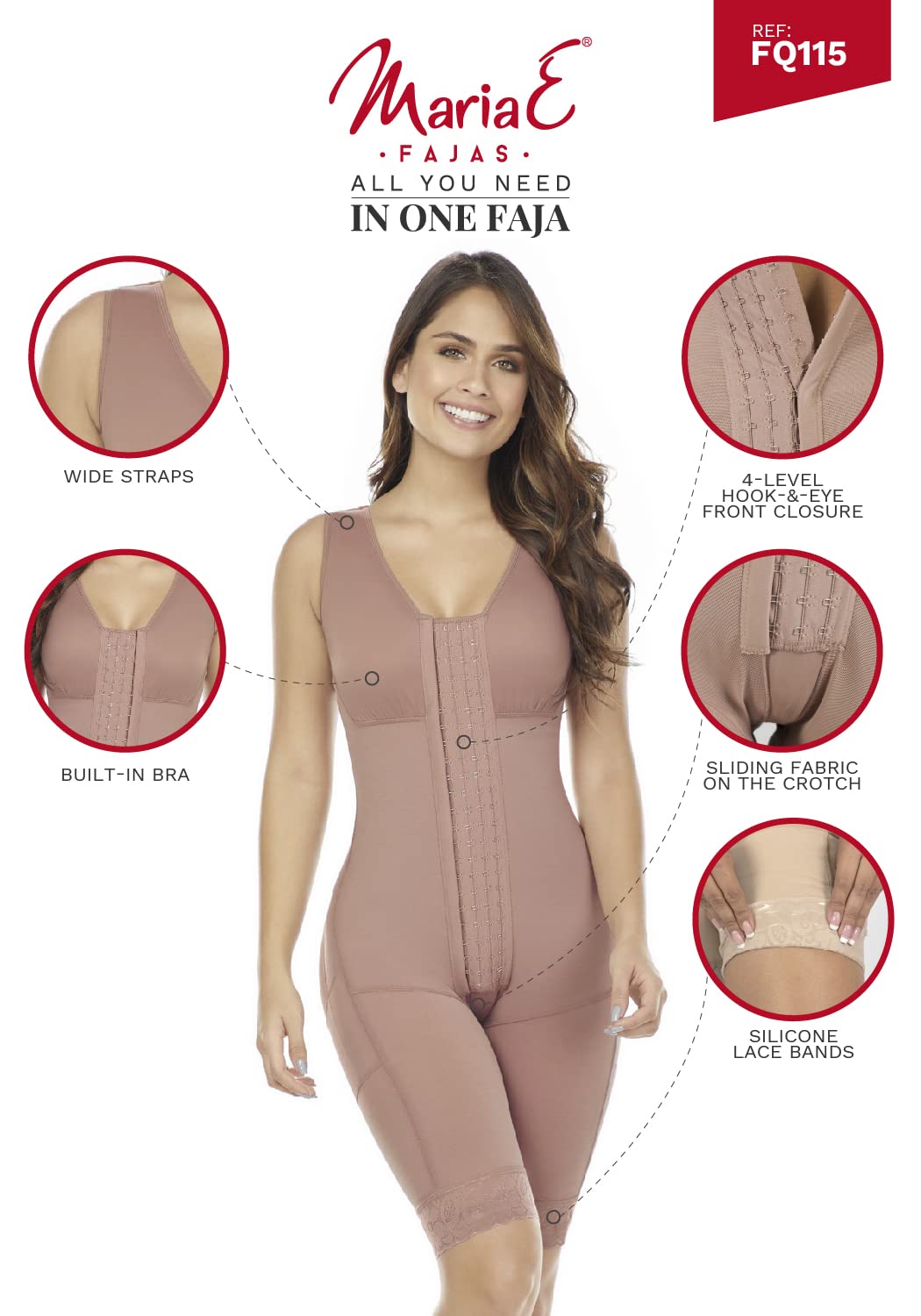 MARIAE Women's Full Body Shaper Tummy Control Shapewear Girdle | Post Surgery Compression Garment | Slimming Waist Trainer for Everyday Wear & Special Occasions
