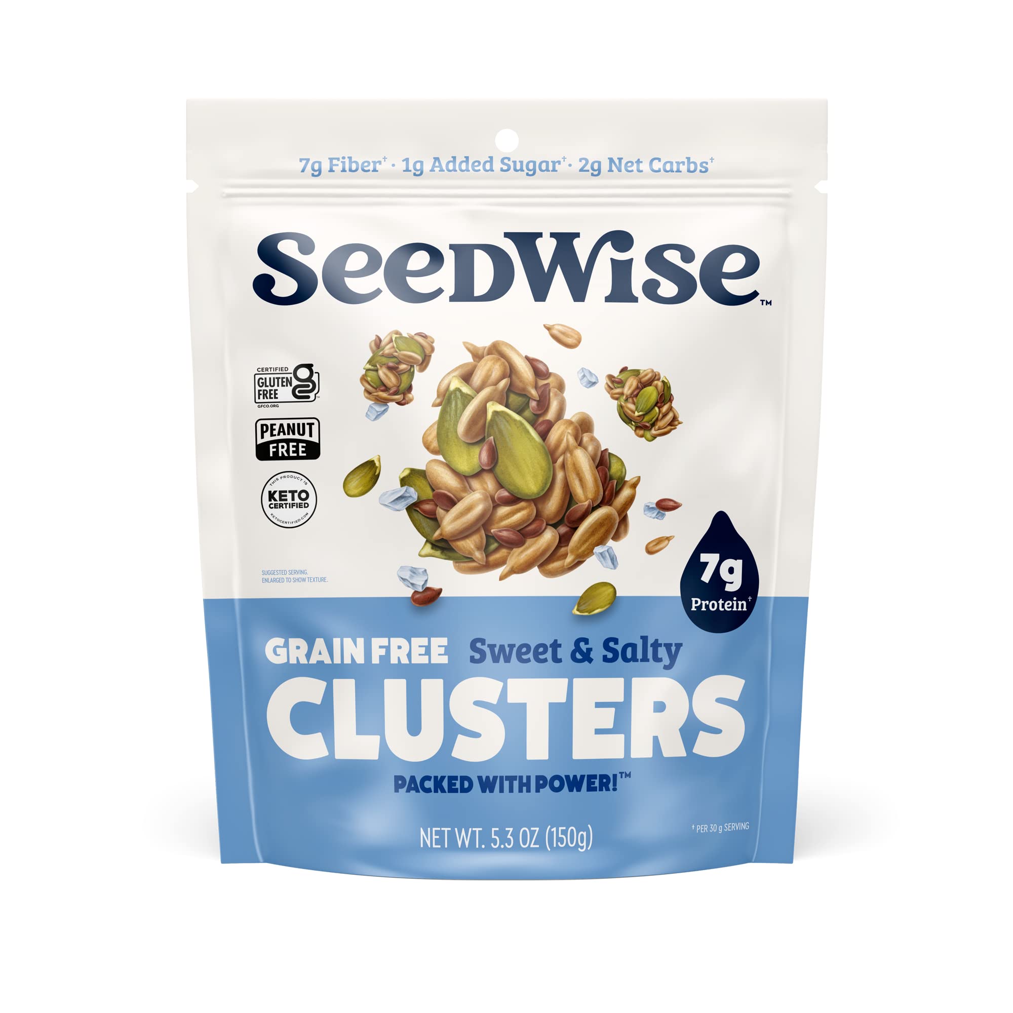 Ozery Bakery Super Seed Crunch Clusters - Sweet & Salty Vegan Keto Snack, Plant-Based Protein, Non-GMO, Gluten-Free, 5.3oz (Pack of 3) - Perfect for Healthy On-the-Go Snacking, Workouts & Road Trips