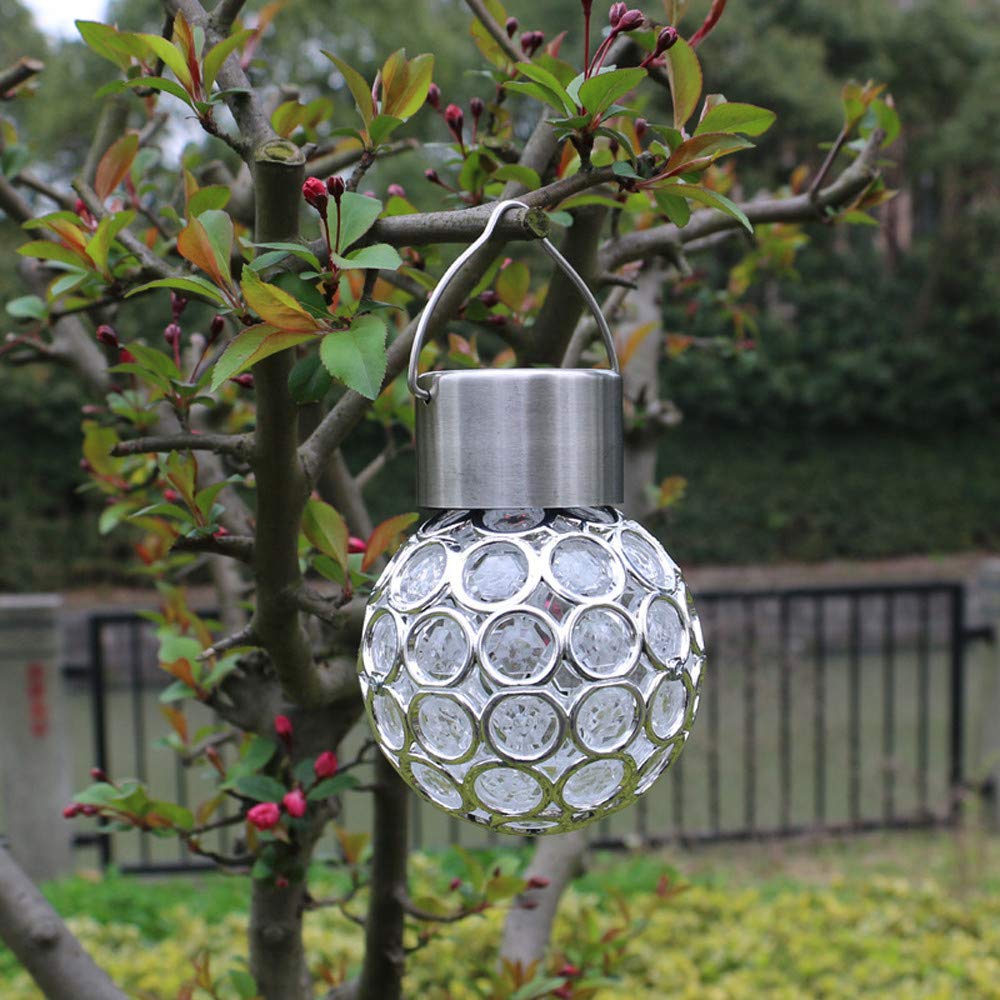 Waterproof Solar Powered Rotatable LED Round Ball Lights for Outdoor Garden, Camping, Patio, and Backyard Decor - Perfect for Hanging, Pathway, and Landscape Lighting