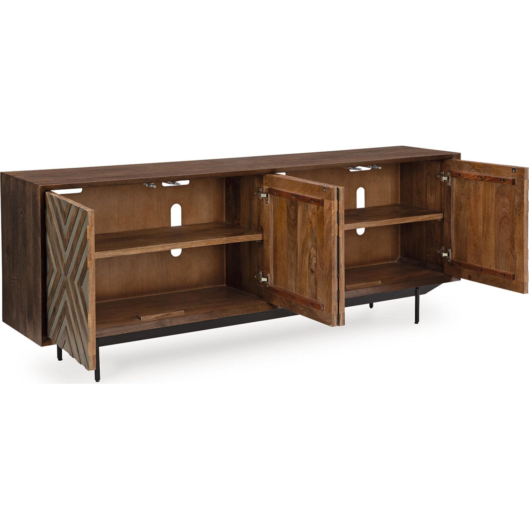 Dreggan Accent Cabinet with Brown and Gold Finish - Stylish Storage for Living Room, Bedroom, or Entryway
