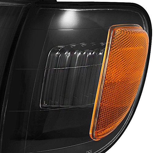 AKKON Black Headlights with Corner Lights for 2000-2004 Toyota Tundra Regular & Access Cab - Durable Replacement Headlight Assembly for Night Driving & Off-Road Adventures