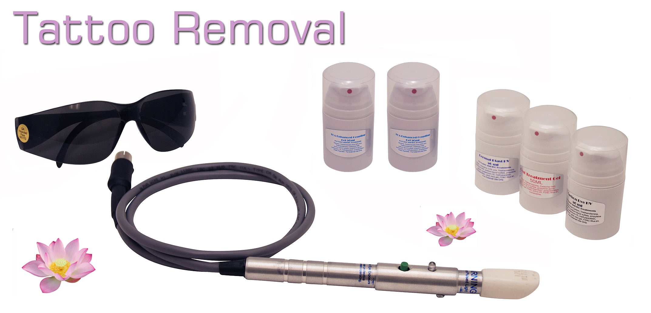 Professional Portable Tattoo Removal Machine - At-Home Tattoo Removal Device with Soothing Lotion Kit | Safe & Effective for Fading Unwanted Tattoos at Home, Salon or Clinic Use
