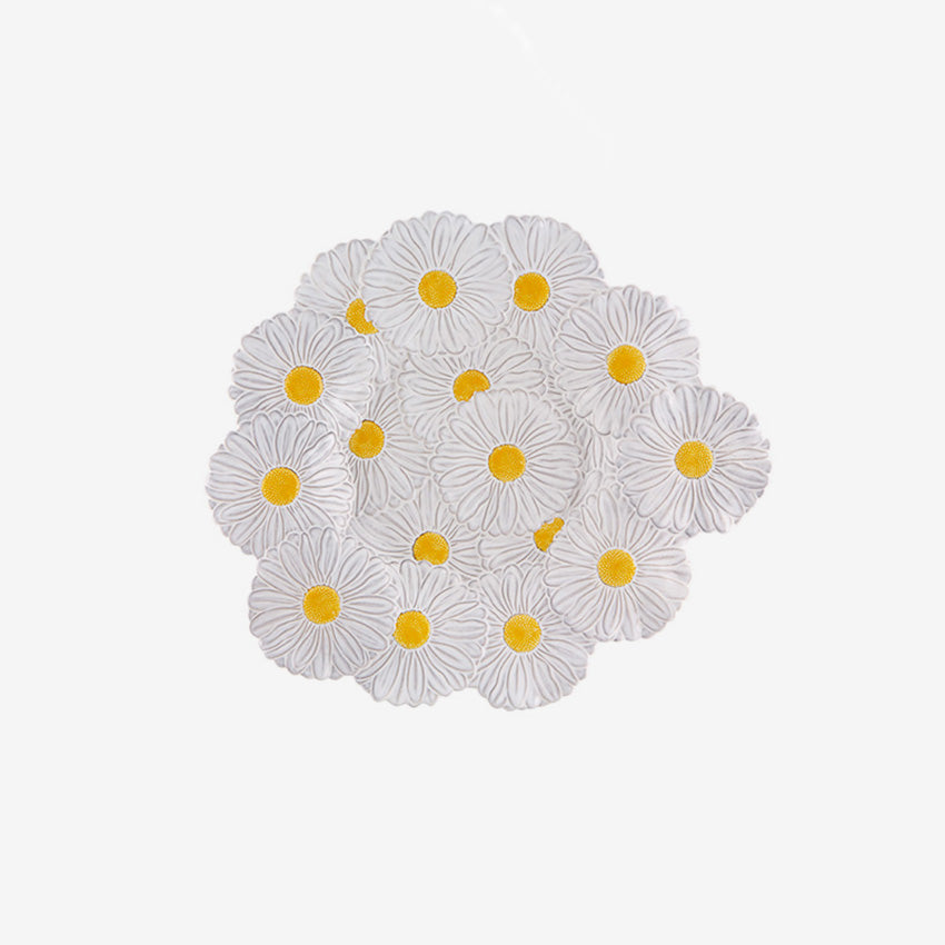Bordallo Pinheiro Maria Flor Hand-Painted Ceramic Centerpiece - Elegant Floral Table Decor for Dining, Wedding, and Home Decor