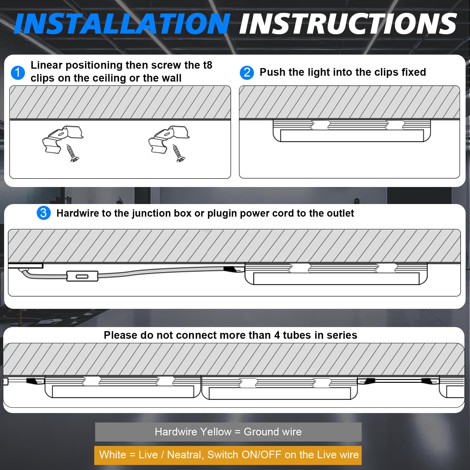 SHOPLED 8FT 100W 15000LM 6000K LED Shop Light - 12-Pack Linkable V-Shape Commercial Lighting Fixtures | Ultra Bright Energy Saving T8 Tube Lights for Garage, Warehouse, Basement, Workshop & Retail Stores | Easy Plug & Play Installation