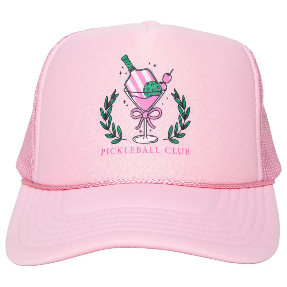 Pickleball Club Martini Foam Trucker Hat - Stylish & Comfortable Performance Cap for Pickleball Players & Fans - Perfect for Outdoor Sports, Casual Wear & Sun Protection