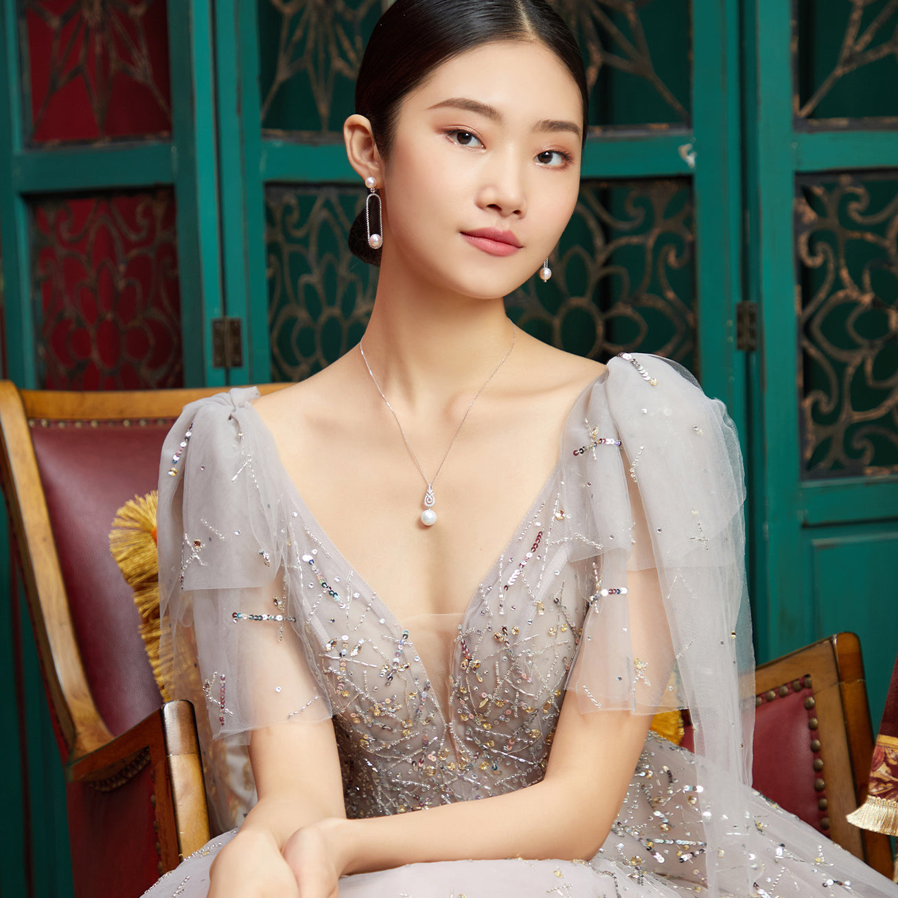 18K Solid Gold Edison Pearl Necklace - Classic Elegant Jewelry for Women, Perfect for Weddings, Anniversaries & Special Occasions | KN00015