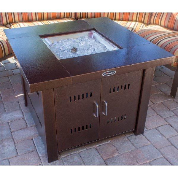 Hammered Bronze Square Fire Pit - Outdoor Fire Pit for Backyard, Patio, Camping - Durable & Stylish Fire Pit for Gatherings & Relaxation