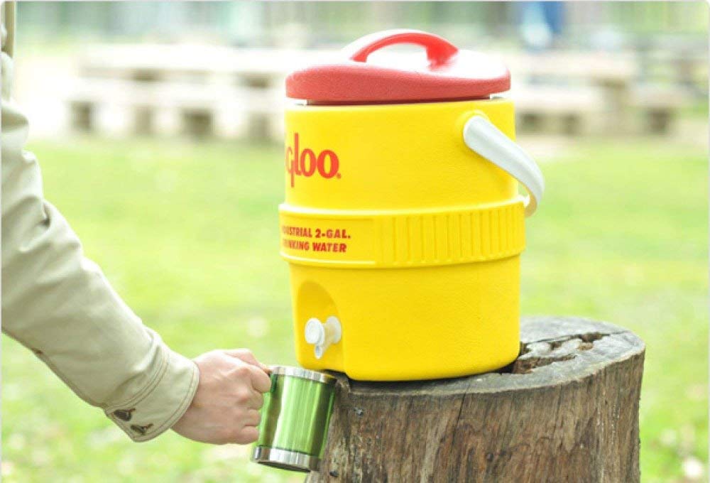 Igloo 2 Gallon Beverage Cooler - Insulated Portable Drink Dispenser for Parties, Picnics & Outdoor Events (Yellow/Red)