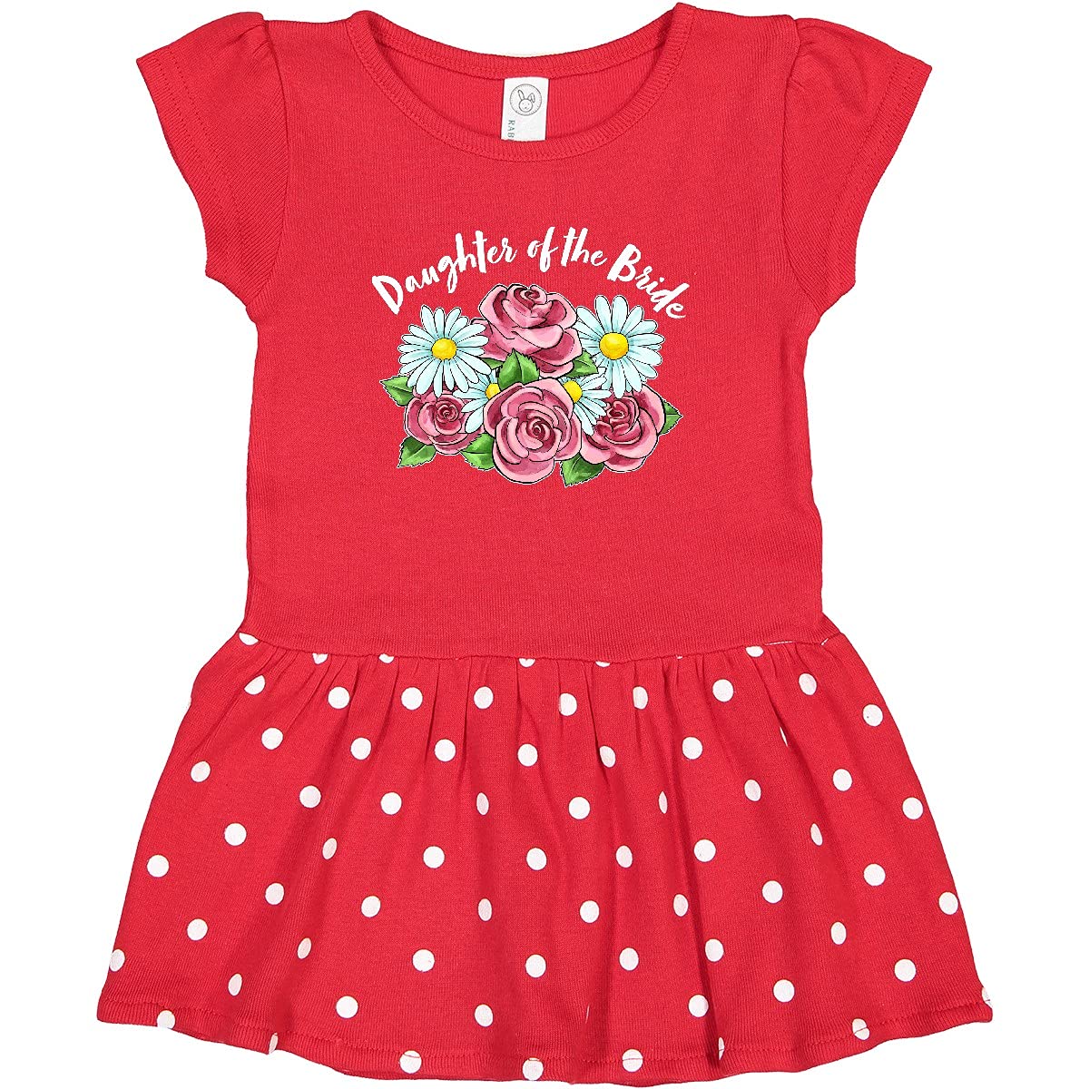 Inktastic Daughter of The Bride Roses and Daisies Toddler Dress - Floral Print Cotton Dress for Girls, Perfect for Weddings, Parties & Special Occasions