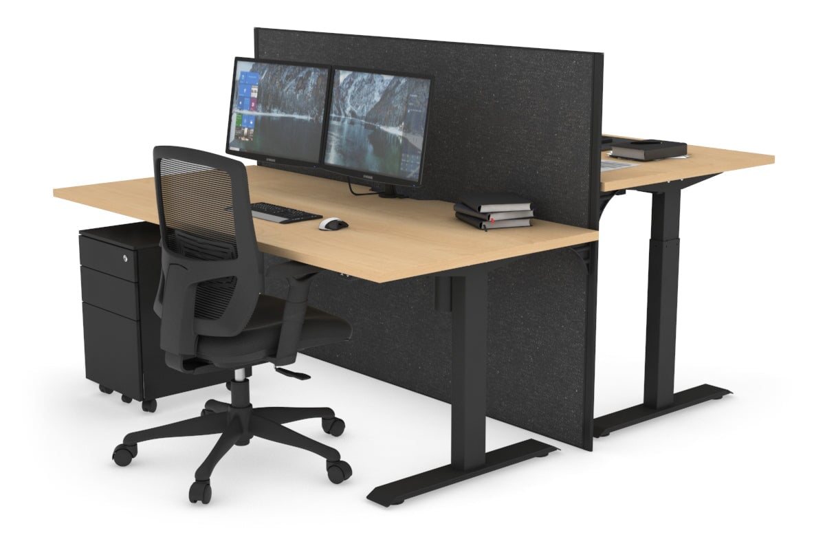 Height Adjustable 2 Person Workbench - 1600L x 800W with Cable Management - Perfect for Office, Workshop & Collaborative Workspaces