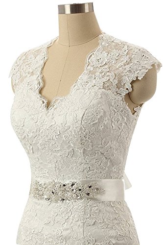 Elegant V-Neck Mermaid Wedding Dress with Lace Details - Sexy Bridal Gown for Women - Perfect for Beach Weddings, Church Ceremonies & Romantic Photoshoots