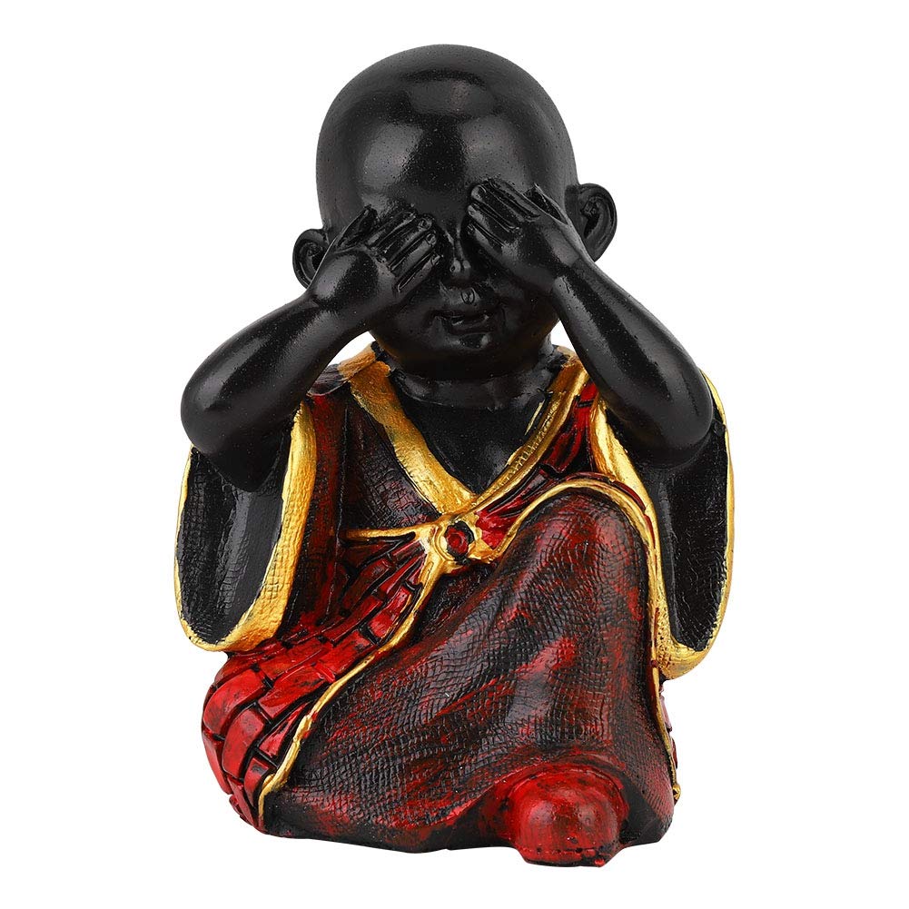 Handcrafted Sandstone Buddha Statue - Monk Sitting Meditation Sculpture for Home Decor, Buddhist Art, Resin Carving, Retro Living Room & Office Zen Decor - Perfect for Meditation Spaces, Yoga Studios & Spiritual Gifts