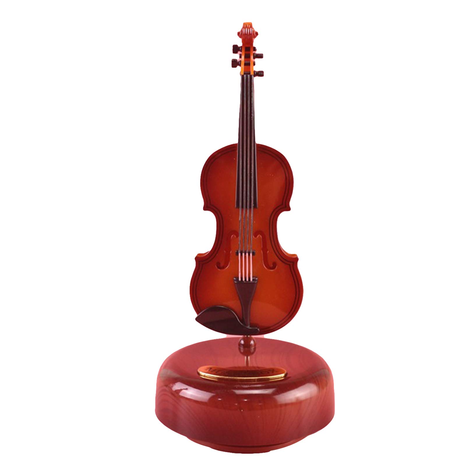 Ueohitsct Wind-Up Music Box with Rotating Base - Miniature Musical Instrument Model, Vintage Home Decor Gift for Birthdays & Weddings - Perfect for Bedroom, Nursery & Living Room Decor