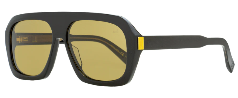 Dunhill DU0022S 001 Black/Brown Oversized Square Sunglasses for Men - UV Protection, Polarized Lenses - Perfect for Driving, Travel & Outdoor Activities