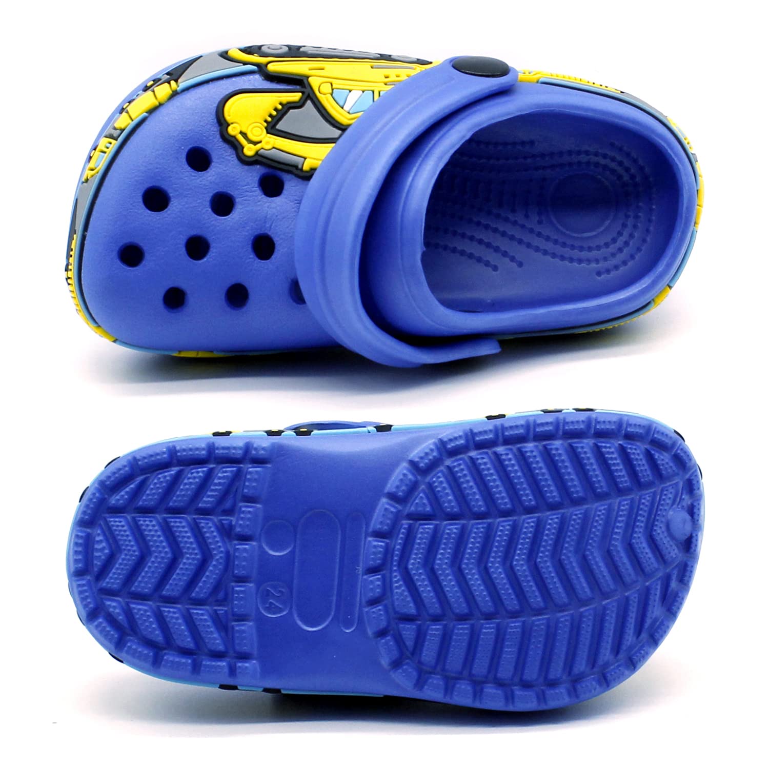 FolHaoth Toddler Clogs - Cute Cartoon Excavator & Racecar EVA Sandals for Boys & Girls | Lightweight, Breathable, Non-Slip Kids Shoes | Perfect for Indoor, Outdoor, Beach, Pool & Shower Play