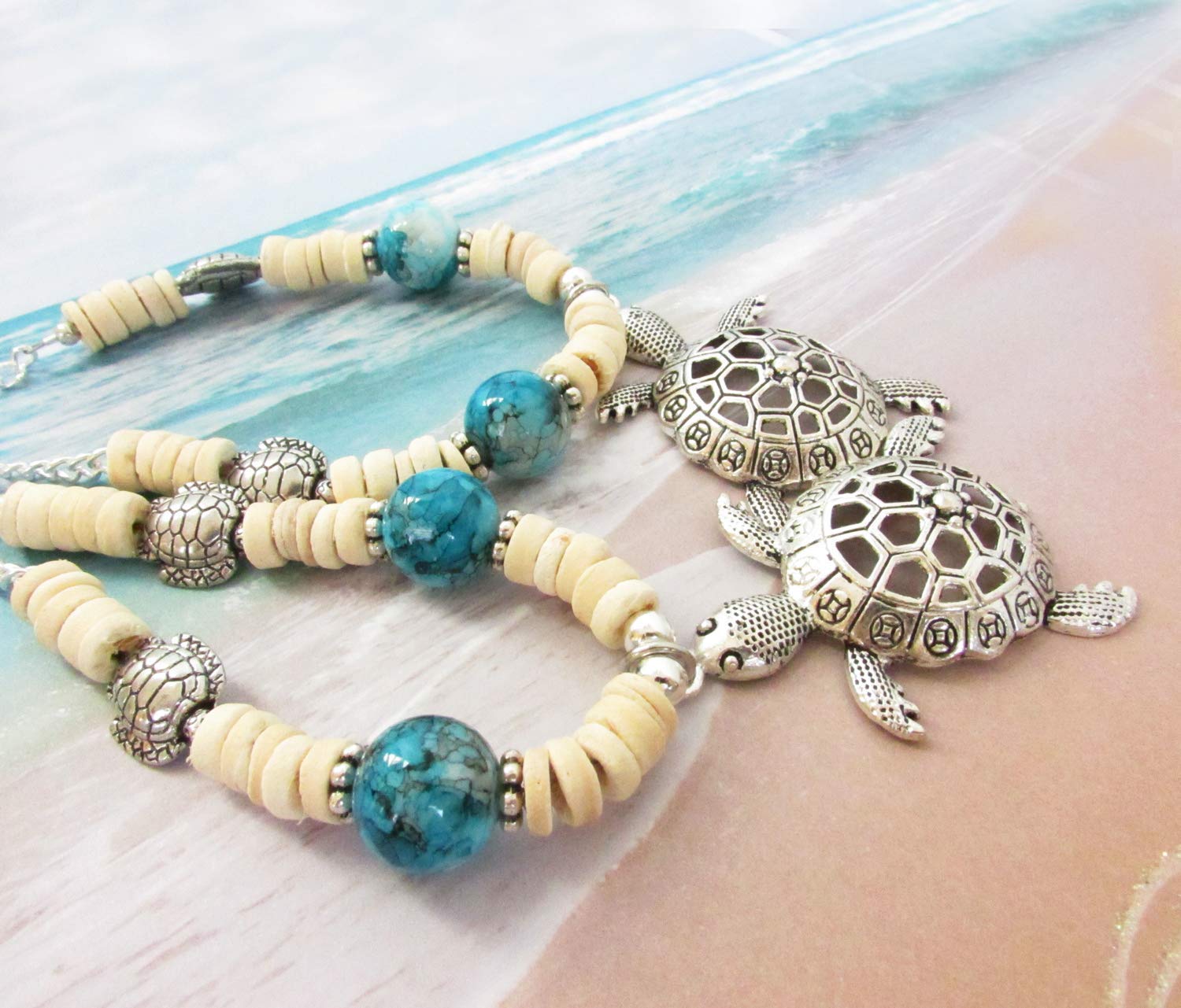 Sea Turtle Curtain Tiebacks - Set of 2 Coastal Beach House Decor Curtain Holdbacks for Windows - Perfect for Nautical, Ocean & Coastal Themed Bedrooms & Living Rooms