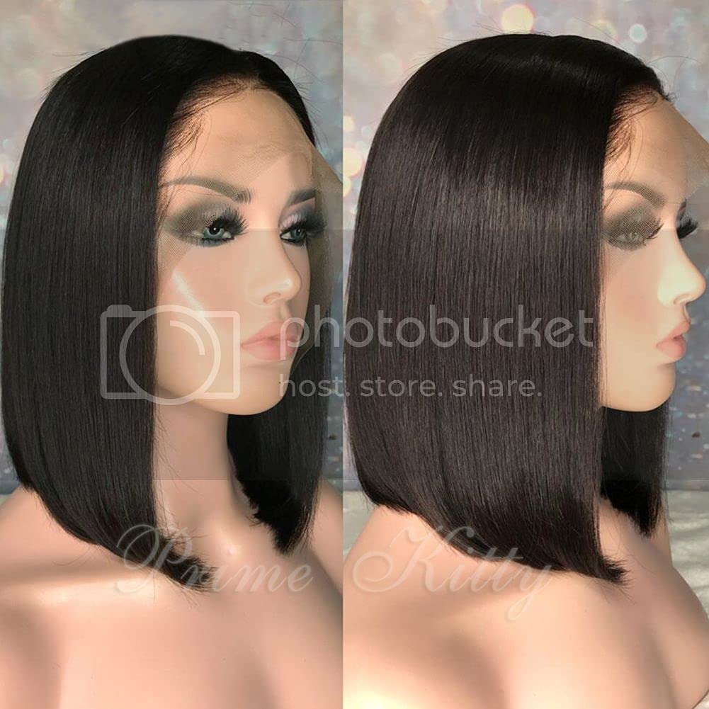 13x6 Lace Front Wig Human Hair for Women - Brazilian Virgin Hair 9A Pre Plucked with Baby Hair, Short Bob Wig 8