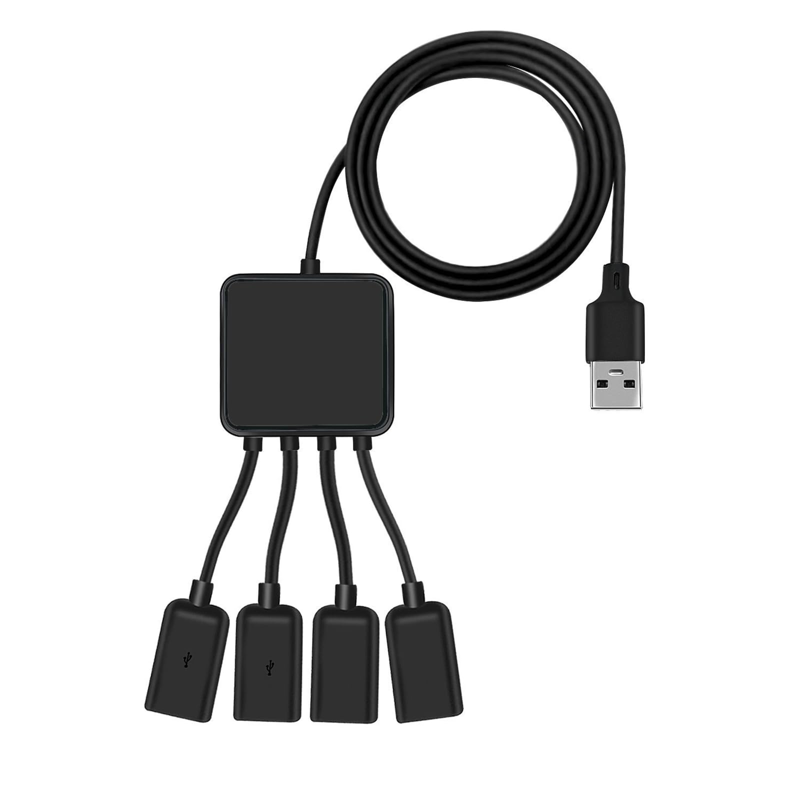 4-Port USB 2.0 Hub with 90cm Cable - High-Speed Data Transfer for Laptop, Desktop, PC - Expand USB Ports for Keyboard, Mouse, Printer, Flash Drive & More - Perfect for Home Office, Gaming & Workspace Setup