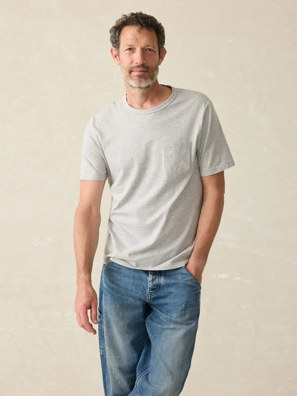 FAHERTY Men's Sunwashed Pocket Short Sleeve T-Shirt - Soft Cotton Casual Tee for Summer, Beach, and Everyday Wear
