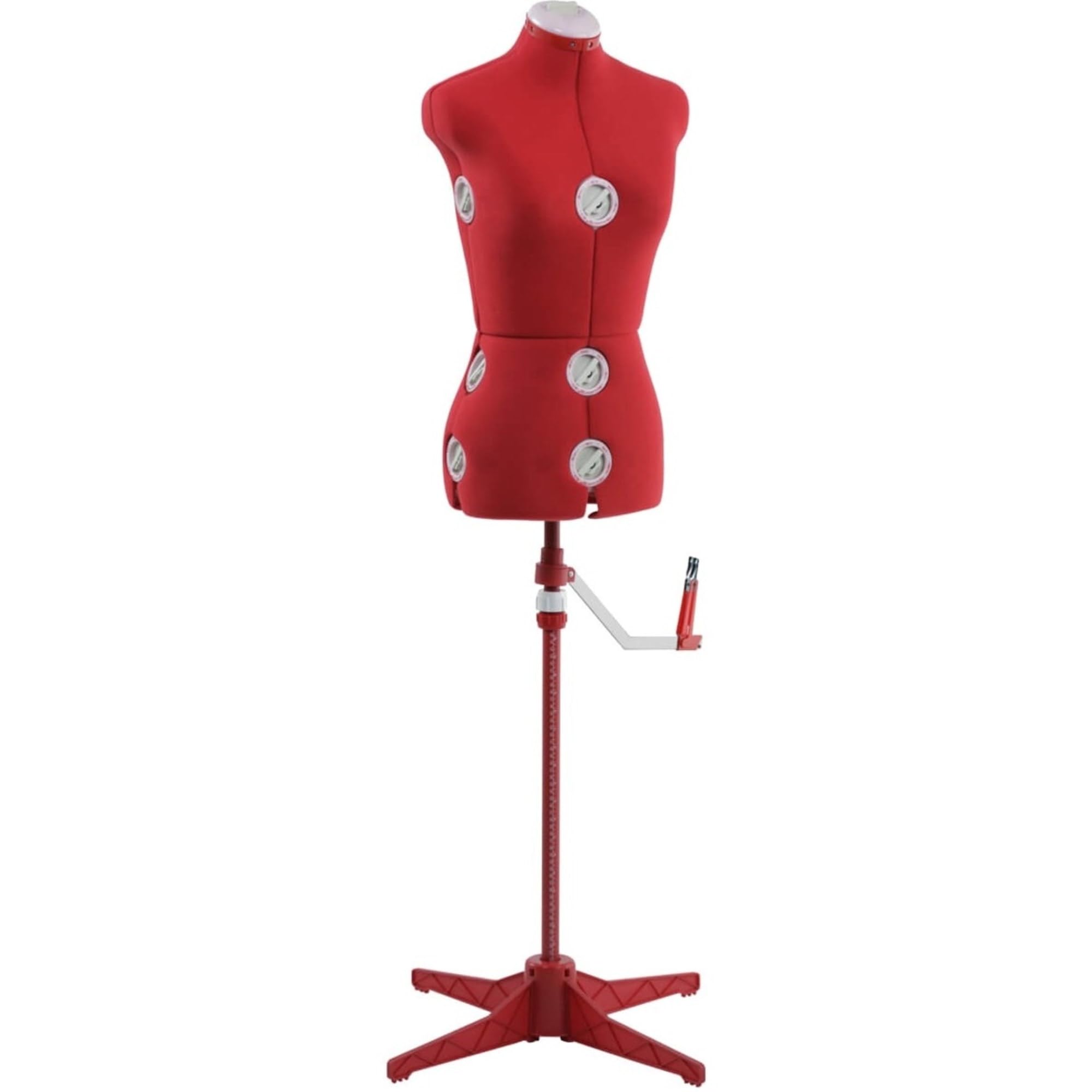 SINGER Adjustable Dress Form Mannequin for Women - Size 4-10, Pinnable Body Torso with 360° Hem Guide, Foam-Backed Fabric, 12 Dials & Tripod Stand | Perfect for Fashion Design, Sewing, Tailoring & Dressmaking