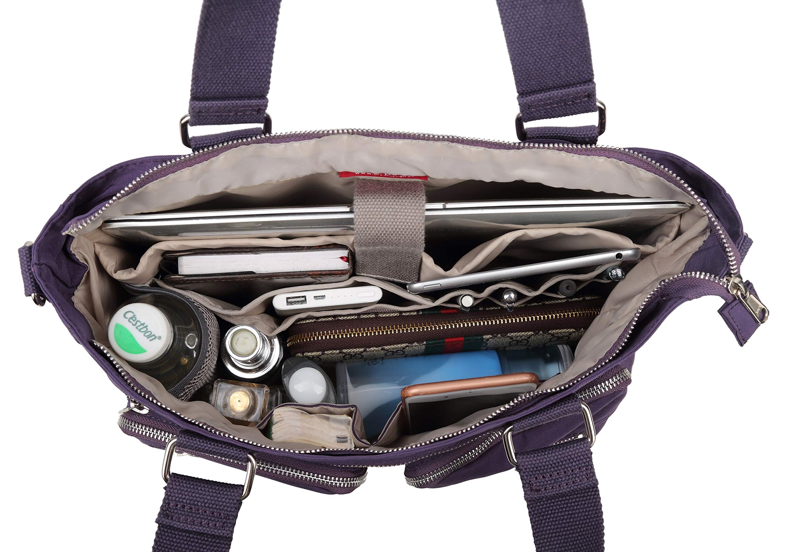 Stylish Nylon Laptop Shoulder Bag for Women - Waterproof Work Tote with Multiple Pockets for Teacher, Nurse, Office & Travel | Perfect Business Purse & Commuter Organizer Bag for Professionals