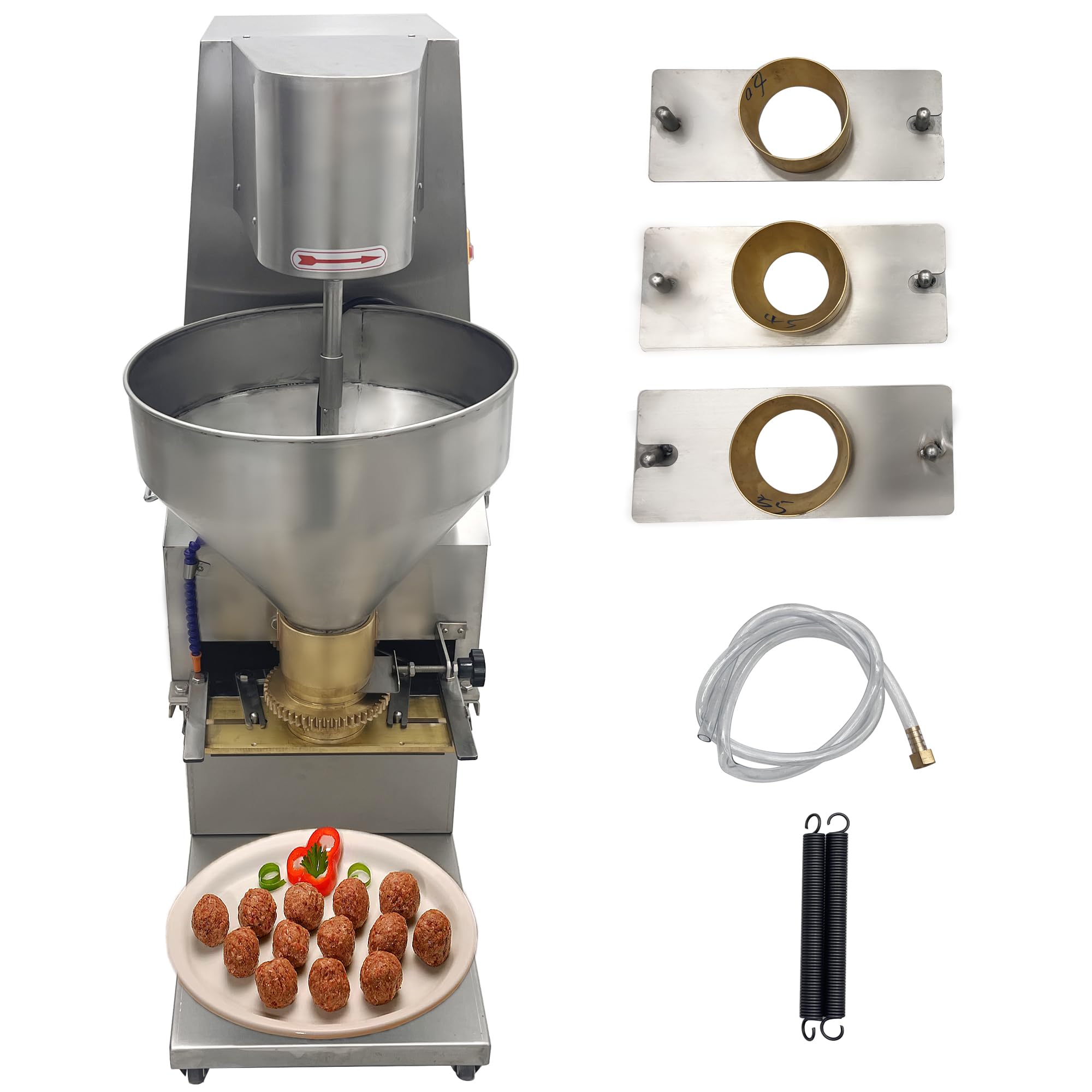Commercial Automatic Stainless Steel Meatball Maker Machine - 4 Die Set (45/50/55/60mm) for Restaurant & Catering - 260Pcs/min High Efficiency - 110V Vertical Meatball Forming Equipment | Perfect for Food Processing, Meal Prep & Bulk Cooking
