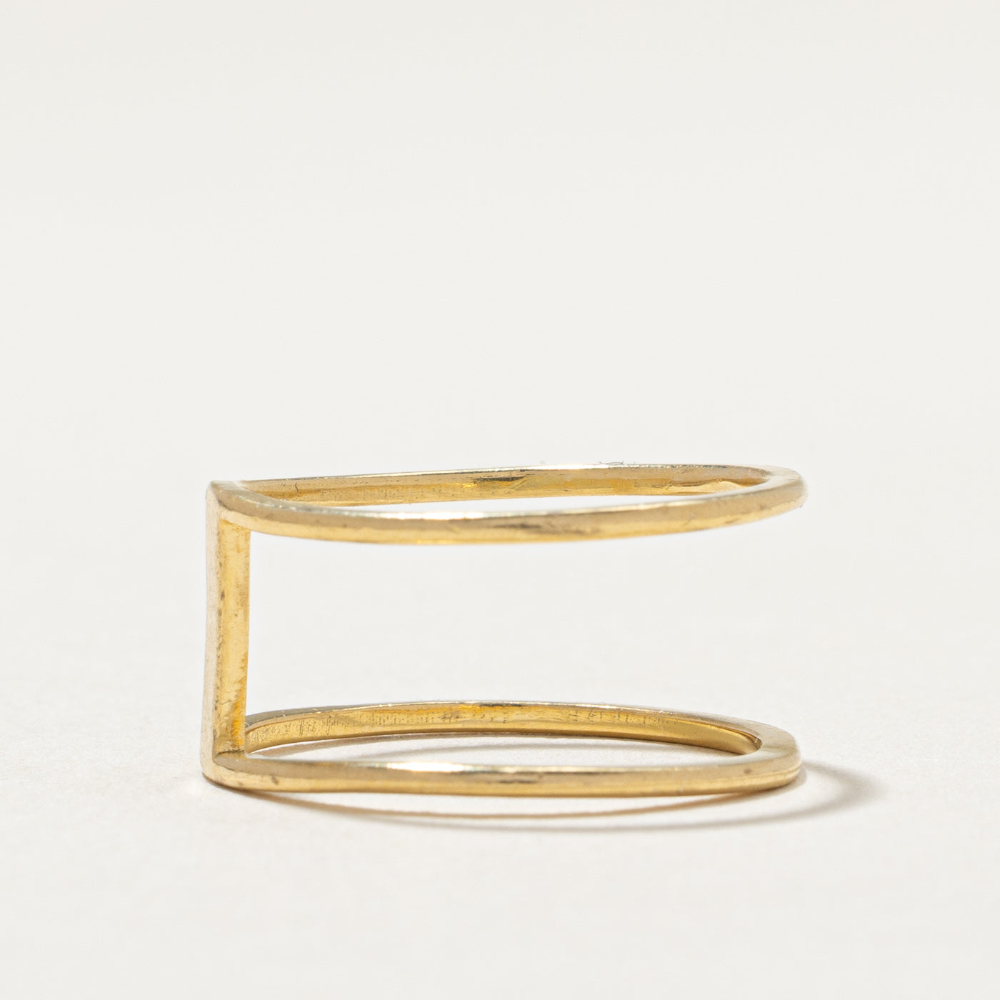 18K Yellow Gold Layered Double Band Ring - Size 5.75 | Elegant Stackable Wedding Band, Anniversary Gift for Her, Perfect for Everyday Wear & Special Occasions