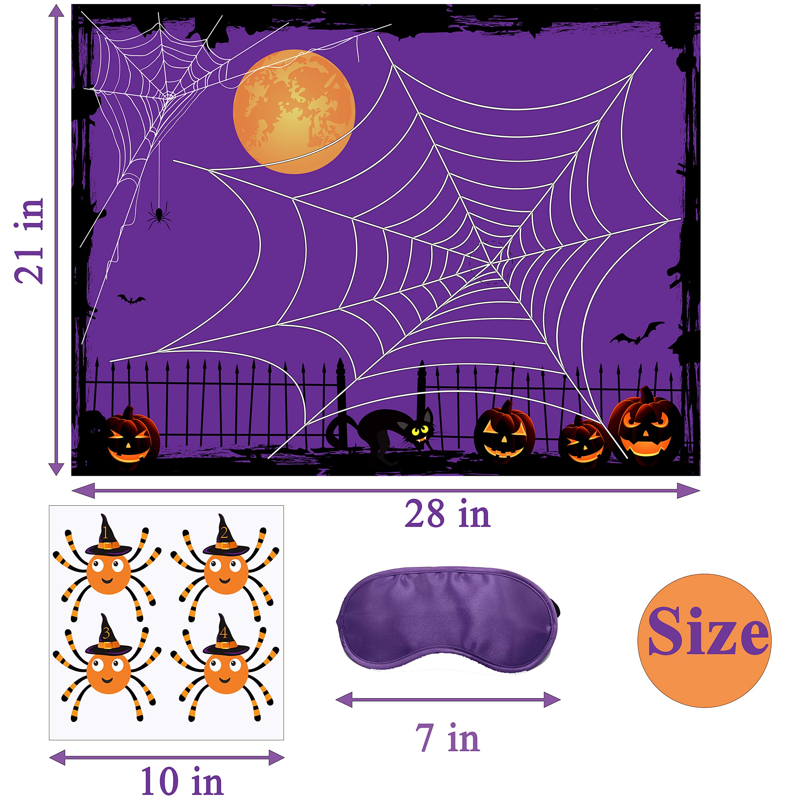 Halloween Pin The Spider on The Web Game for Kids - Fun Halloween Party Favors, Games & Activities for Children's Halloween Parties - Perfect for Classroom, Birthday & Family Halloween Celebrations