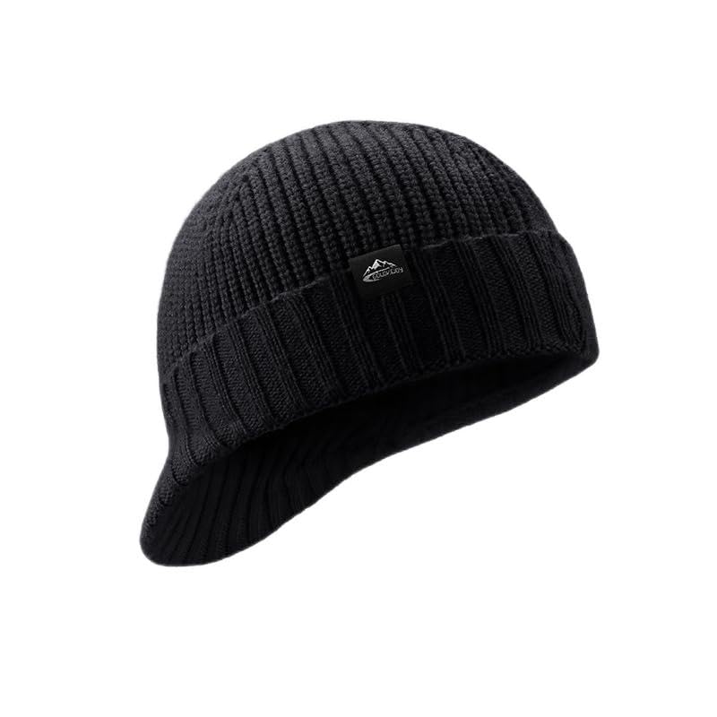 Warm Knit Beanie Hat for Men & Women - Thick Winter Hat with Visor, Soft Stretchable & Stylish Unisex Design | Perfect for Skiing, Snowboarding & Cold Weather Outdoor Activities